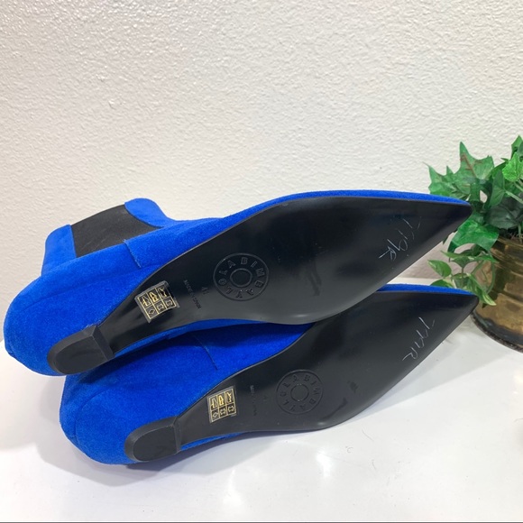 Bimba Y Lola Chelsea Boots Blue Suede Pointed Toe - Picture 9 of 11